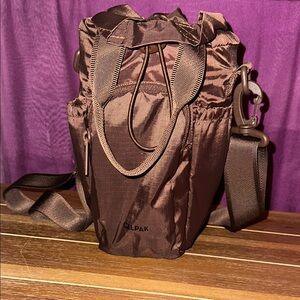 Calpak Brown Nylon water bottle crossbody bag